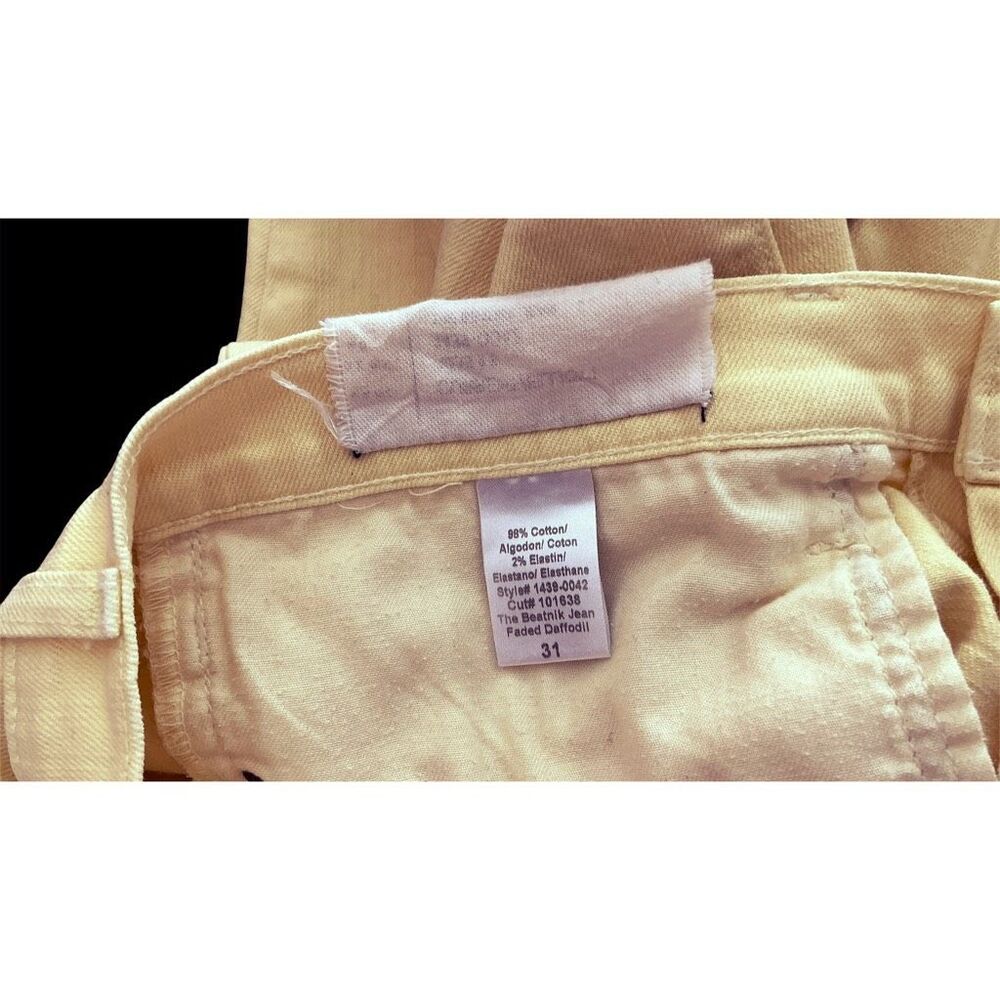 Current Elliott Light Lemon Cropped & Cuffed Jeans 31 - Picture 3 of 4